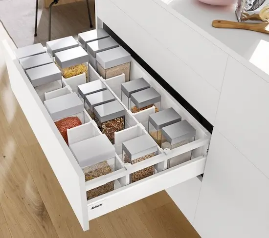 blum inner dividing system 3 tandem box drawers thrissur, kerala