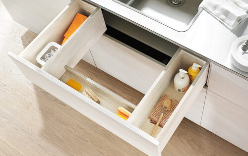 blum sink cabinet 4 blum sink pullout cabinet in thrissur, kerala